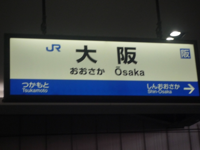 鉄道乗車記録の写真:駅名看板(3)        「大阪駅駅名標。」