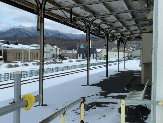 鉄道乗車記録の写真:車窓・風景(2)        「旧様似駅ホーム。
駅舎横からホームや線路を見る事は可能。」