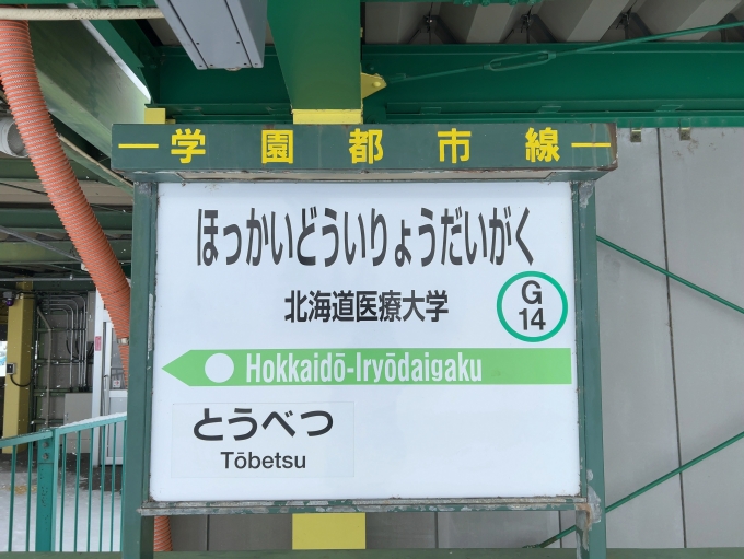 北海道医療大学駅 駅名看板の駅の様子(乗りつぶしの旅写真