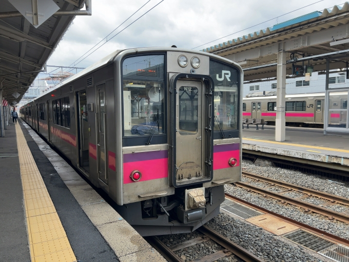 鉄道乗車記録の写真:乗車した列車(外観)(4)        「JR奥羽本線　青森駅
青森行き普通列車645M
N12, クモハ701-12（1号車）」