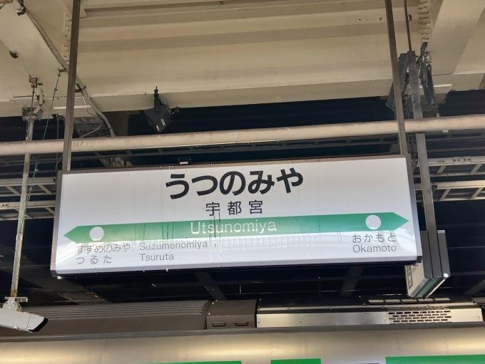 鉄道乗車記録の写真:駅名看板(1)        「JR東北本線　宇都宮駅　駅名標」