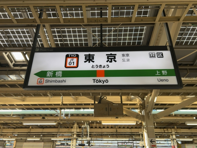 鉄道乗車記録の写真:駅名看板(3)        「JR東北本線　東京駅　駅名標」