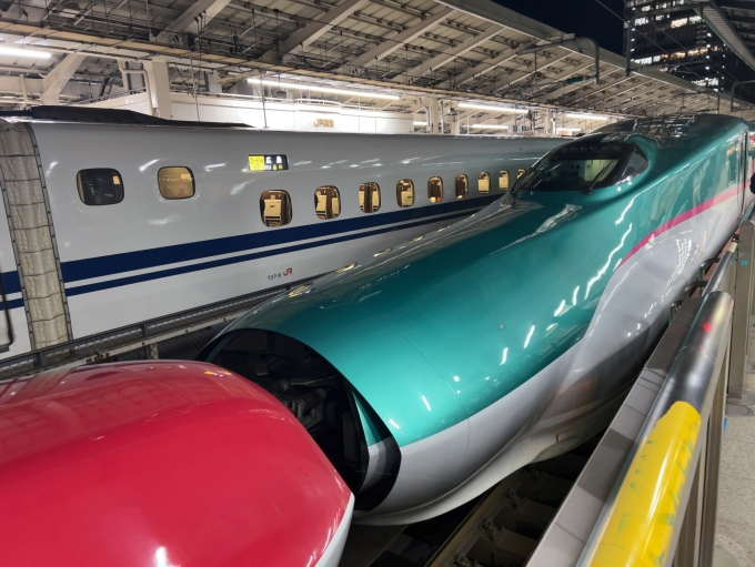 鉄道乗車記録の写真:乗車した列車(外観)(1)        「JR東北新幹線　東京駅
新函館北斗行きはやぶさ43号3043B
U9, E525-9（3号車）

こまちと連結されており、盛岡駅で切り離していました。」