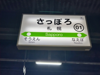 写真:札幌駅の駅名看板