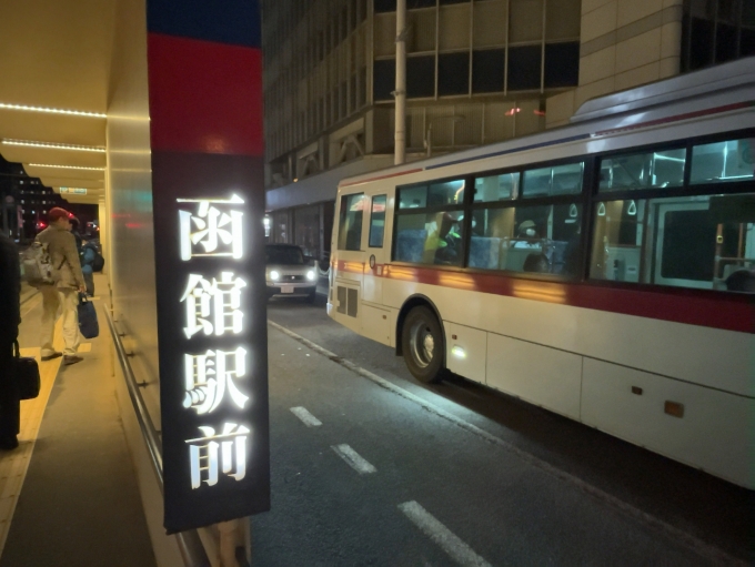 鉄道乗車記録の写真:駅名看板(1)        「函館市電2系統　函館駅前停留所　駅名標」
