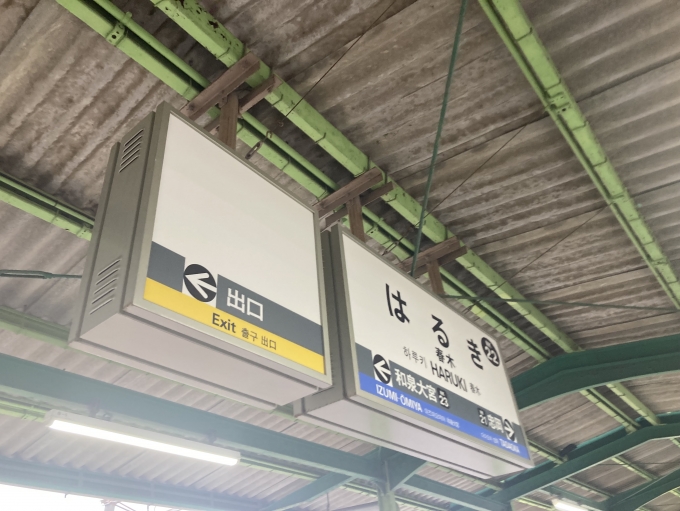 鉄道乗車記録の写真:駅名看板(2)        「はるき」