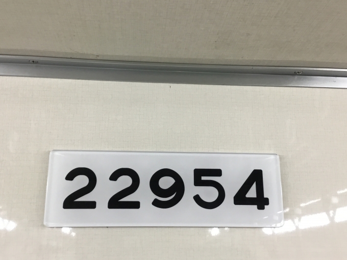 鉄道乗車記録の写真:車両銘板(1)        「22954 リニューアル」