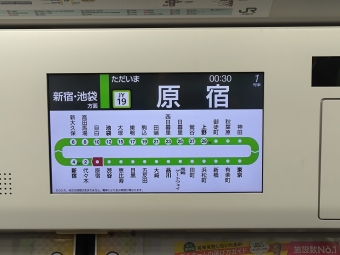 原宿駅から田端駅の乗車記録(乗りつぶし)写真