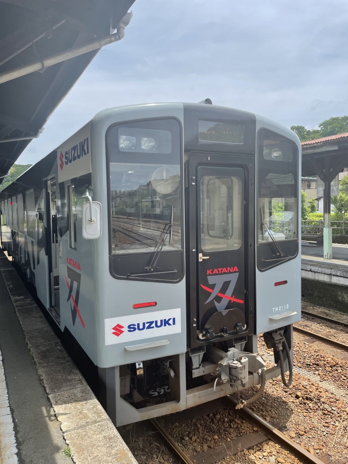 鉄道乗車記録の写真:乗車した列車(外観)(1)        「掛川発天竜二俣行

SUZUKIコラボのラッピング列車」