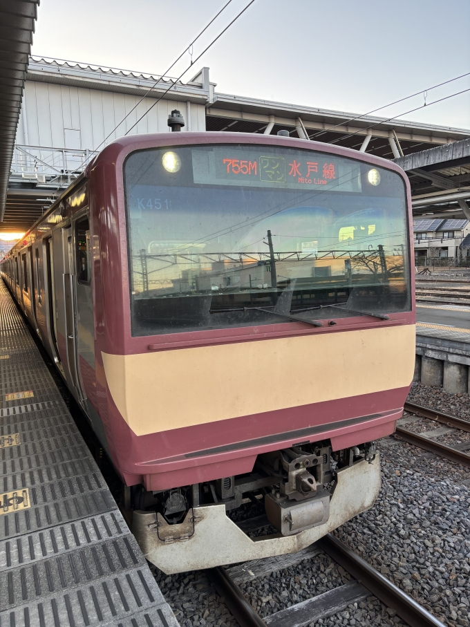 鉄道乗車記録の写真:乗車した列車(外観)(1)        「小山発友部行」