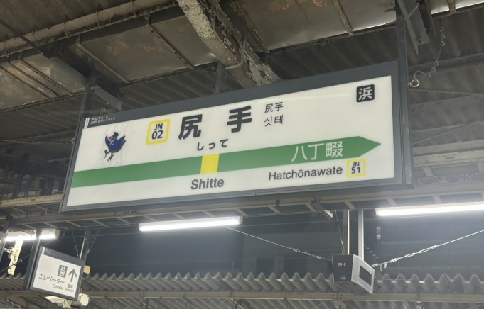 鉄道乗車記録の写真:駅名看板(1)        「尻手駅」