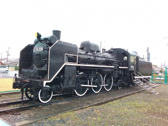 鉄道乗車記録の写真:列車・車両の様子(未乗車)(4)        「C58-228。
石巻市北上公園に保存されている。」