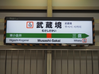 国分寺駅から武蔵境駅の乗車記録(乗りつぶし)写真
