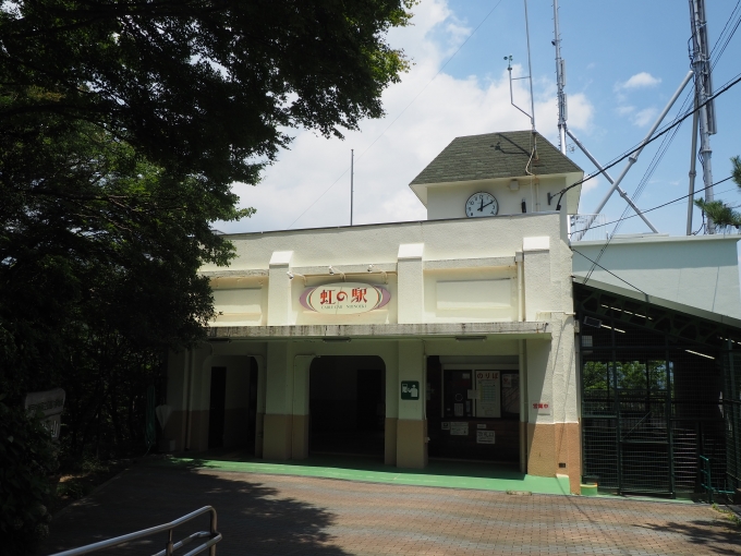 鉄道乗車記録の写真:駅舎・駅施設、様子(1)        「「虹駅」が正式名称らしいですが、駅名の表記は「虹の駅」となっています。」