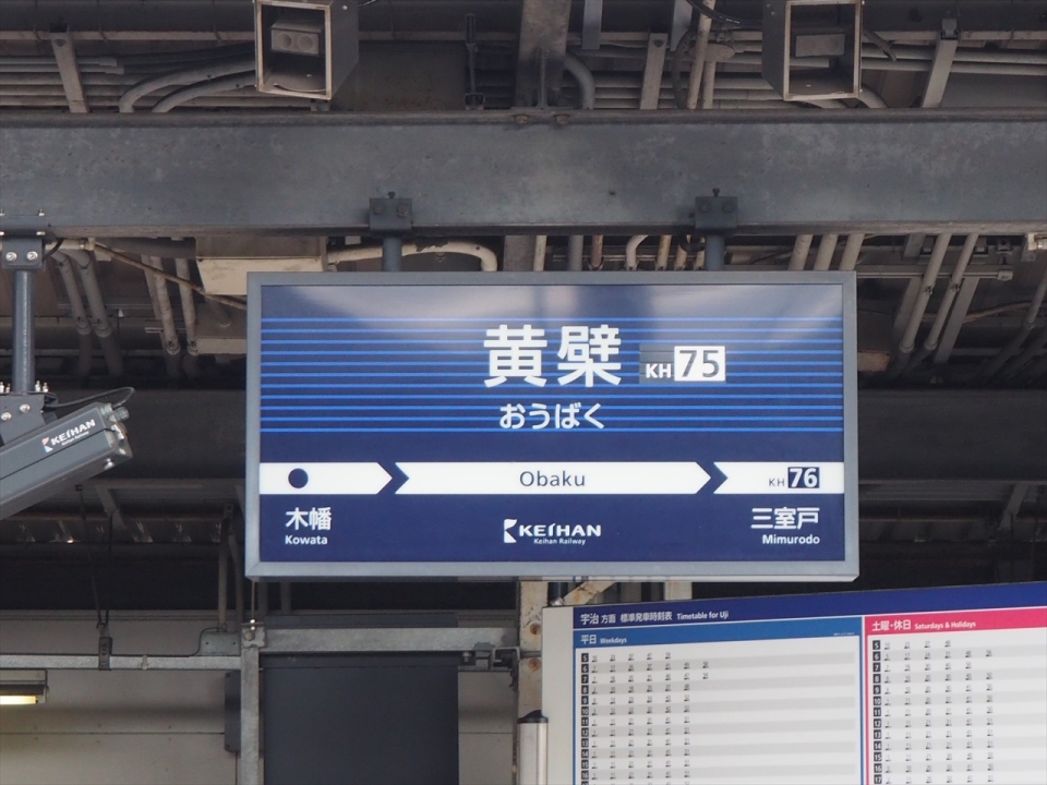 鉄道乗車記録「黄檗駅から木幡駅」駅名看板の写真(1) by tokada 撮影日時:2019年10月