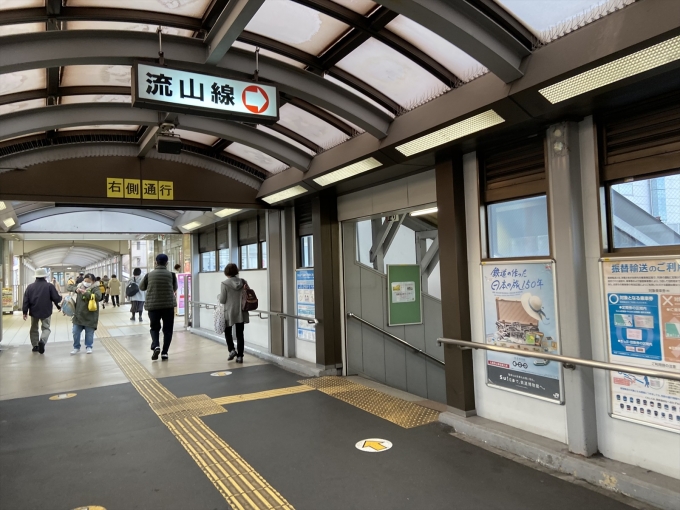 鉄道乗車記録の写真:駅舎・駅施設、様子(1)        「流鉄線ホームへの入口」