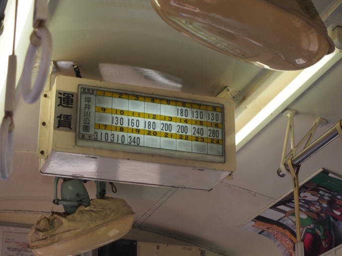 鉄道乗車記録の写真:車内設備、様子(2)        「LED・液晶化される前の昔の運賃表はこんなもの。（バスも同様）」