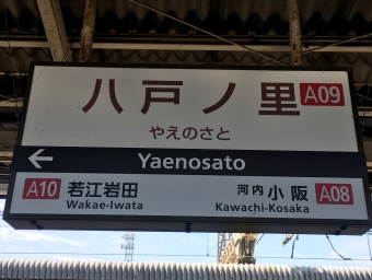 鶴橋駅から八戸ノ里駅の乗車記録(乗りつぶし)写真