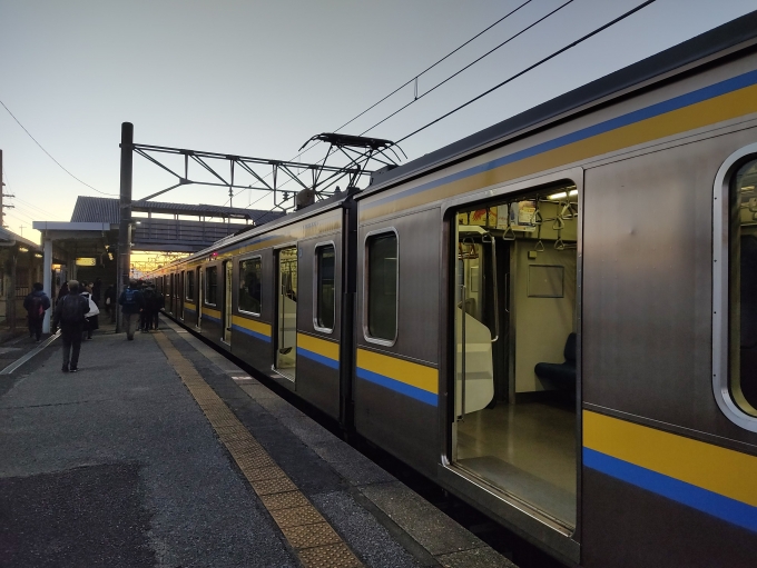 鉄道乗車記録の写真:乗車した列車(外観)(4)     「5時間半ほどを待ち、銚子行きの始発電車に乗り込み、松岸駅に降りた」