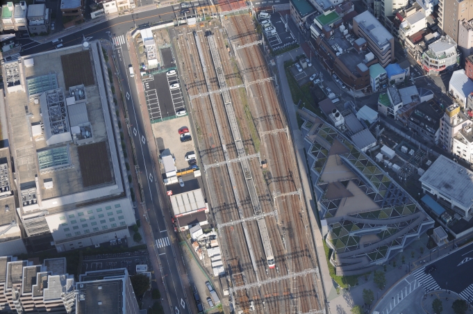 鉄道乗車記録の写真:旅の思い出(1)          「スカイツリーから見た「東武スカイツリーラインとうきょうスカイツリー駅留置線」」