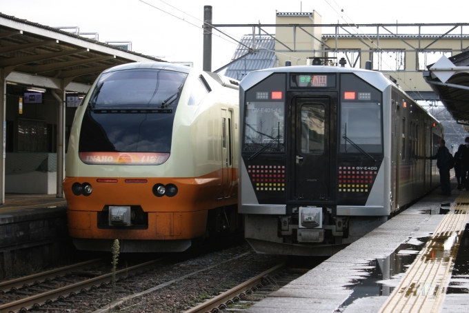 鉄道乗車記録の写真:乗車した列車(外観)(3)        「いなほ8号新潟行き
新ニイE653系U103編成
クロE652-1003」