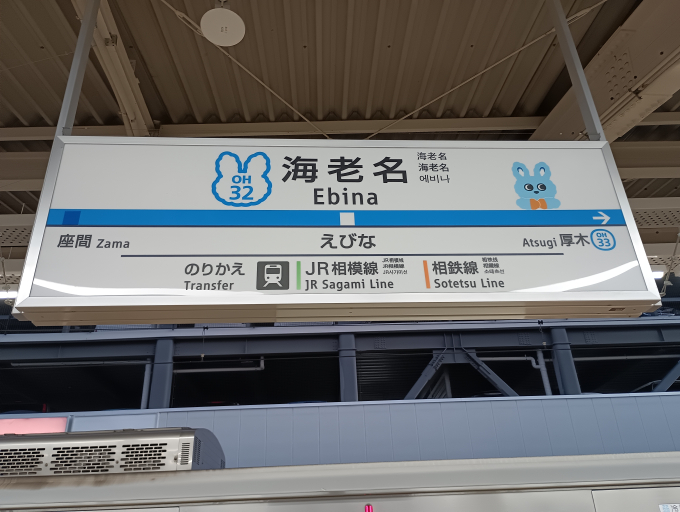 海老名駅 駅名看板の駅の様子(乗りつぶしの旅写真) | レイルラボ(RailLab)