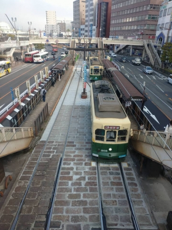 長崎駅前停留場から市民会館停留場の乗車記録(乗りつぶし)写真