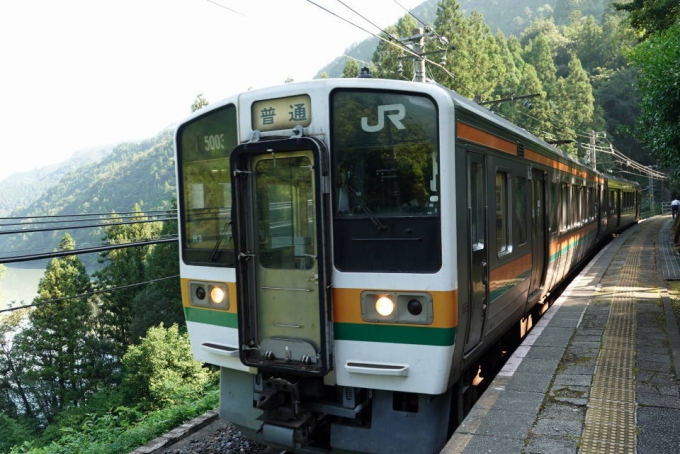鉄道乗車記録の写真:乗車した列車(外観)(4)        「一駅戻ります。せっかく長野県に入ったけど、すぐに静岡県に出戻るww」