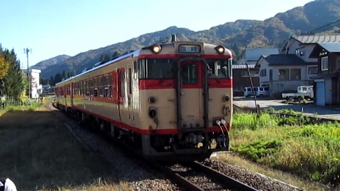 鉄道乗車記録の写真:乗車した列車(外観)(11)        「快速　只見紅葉号」