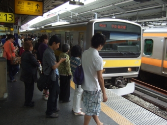 新宿駅から市ケ谷駅の乗車記録(乗りつぶし)写真