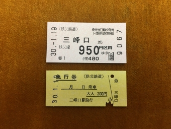 影森駅から熊谷駅の乗車記録(乗りつぶし)写真