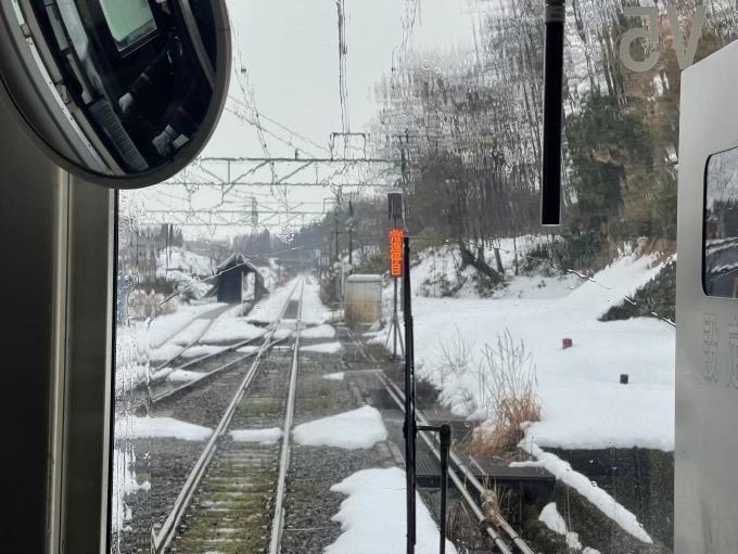 鉄道乗車記録の写真:車窓・風景(10)        「二本木駅のスイッチバック4。（推進停止目標の表示）。」