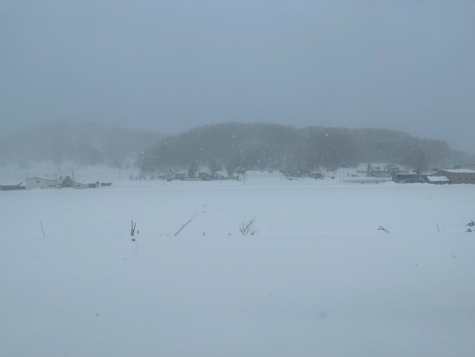 鉄道乗車記録の写真:車窓・風景(9)        「途中、吹雪に。」