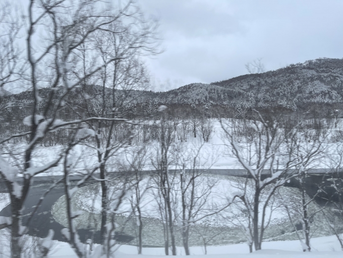 鉄道乗車記録の写真:車窓・風景(17)        「天塩川に浮く円盤氷？」
