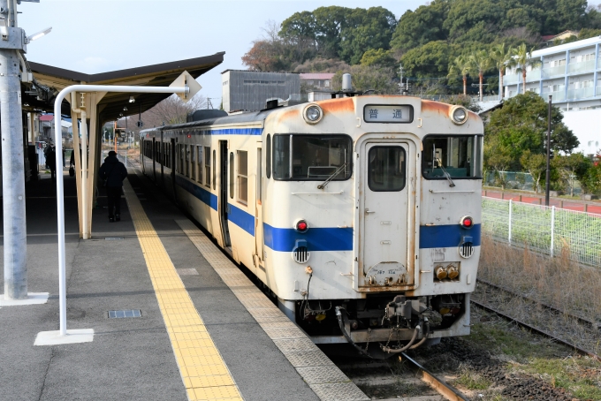 鉄道乗車記録の写真:乗車した列車(外観)(7)        「折返し熊本行に。」