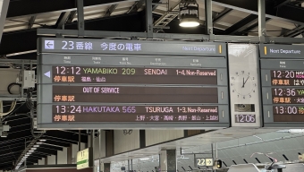 東京駅から宇都宮駅の乗車記録(乗りつぶし)写真