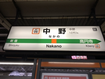 中野駅から国分寺駅の乗車記録(乗りつぶし)写真
