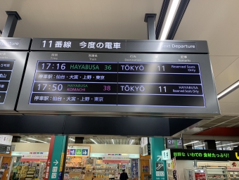 盛岡駅から大宮駅の乗車記録(乗りつぶし)写真
