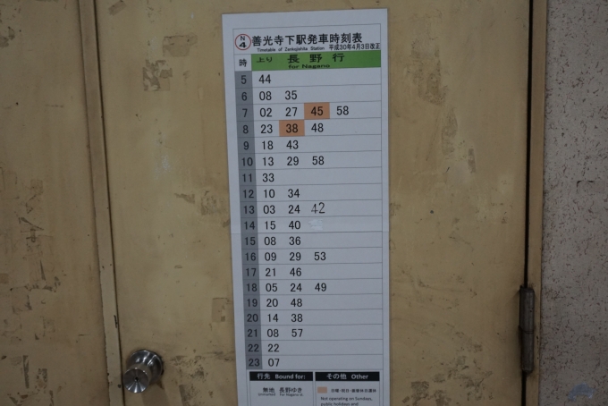 鉄道乗車記録の写真:駅舎・駅施設、様子(3)        「長野方面発車案内」