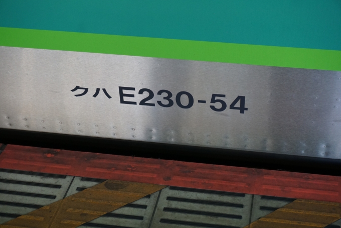 鉄道乗車記録の写真:車両銘板(1)        「JR東日本 クハE230-54」