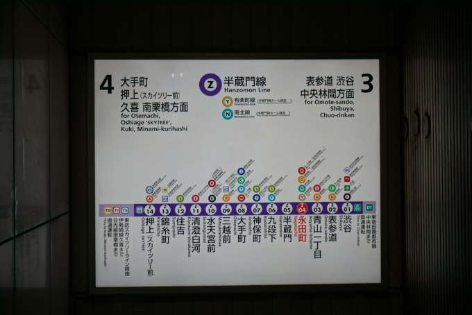 鉄道乗車記録の写真:駅舎・駅施設、様子(3)        「半蔵門線永田町駅」