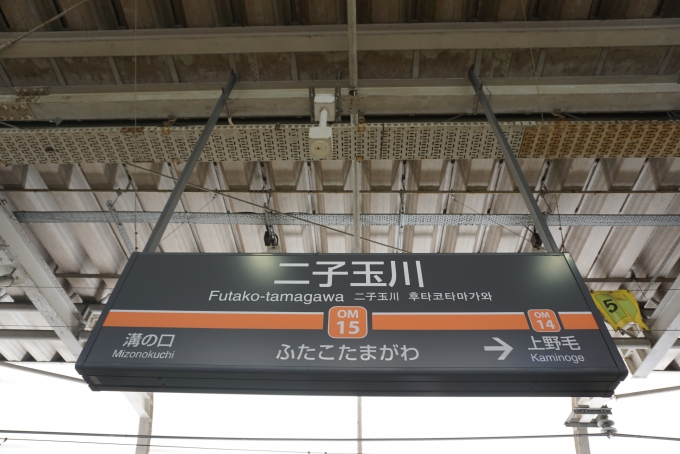 鉄道乗車記録の写真:駅名看板(1)        「大井町線二子玉川駅」