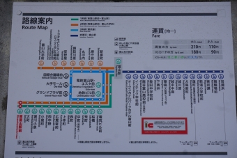 南富山駅前停留場から上本町停留場の乗車記録(乗りつぶし)写真