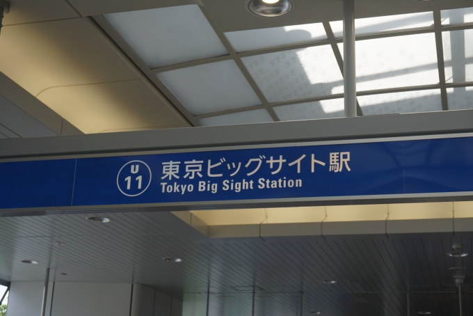 鉄道乗車記録の写真:駅名看板(4)        「東京ビックサイト駅看板」