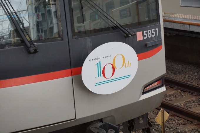 鉄道乗車記録の写真:ヘッドマーク(5)        「東急グループ100周年ヘッドマーク」