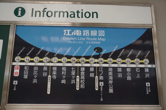 鉄道乗車記録の写真:駅舎・駅施設、様子(2)        「鎌倉駅にある江ノ電路線図」