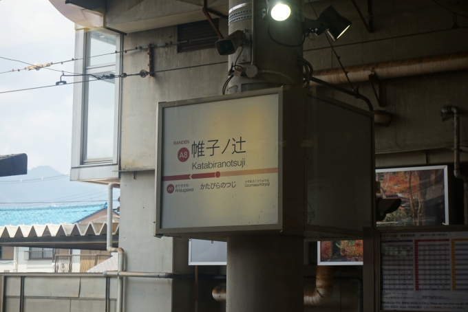 鉄道乗車記録の写真:駅名看板(7)        「帷子ノ辻駅看板」