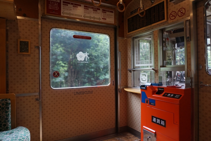 鉄道乗車記録の写真:車内設備、様子(5)        「うめぼし電車車内」