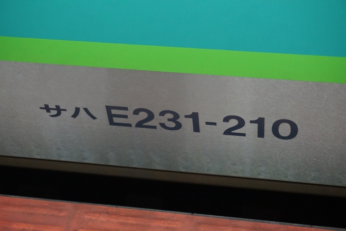鉄道乗車記録の写真:車両銘板(2)        「JR東日本 サハE231-210」