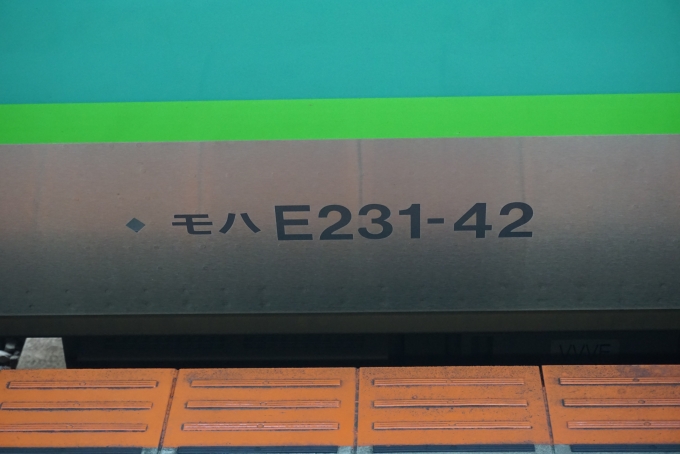 鉄道乗車記録の写真:車両銘板(2)        「JR東日本 モハE231-42」